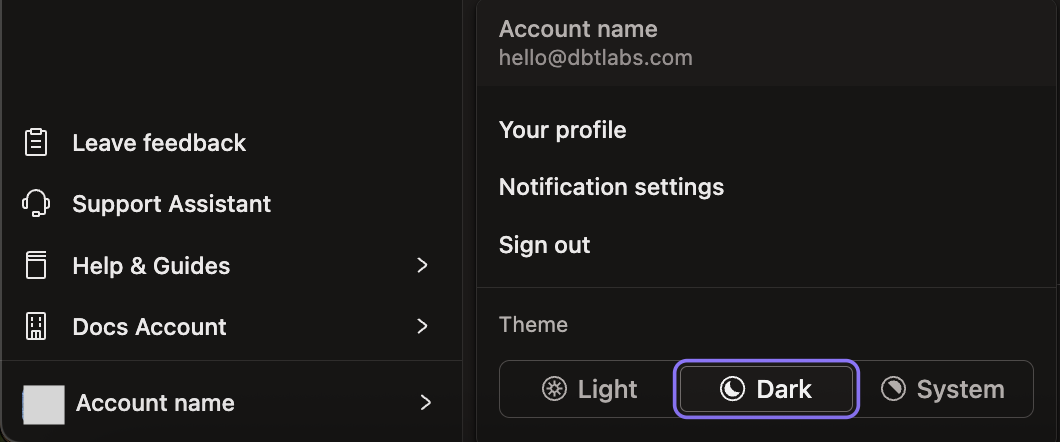 Enable dark mode